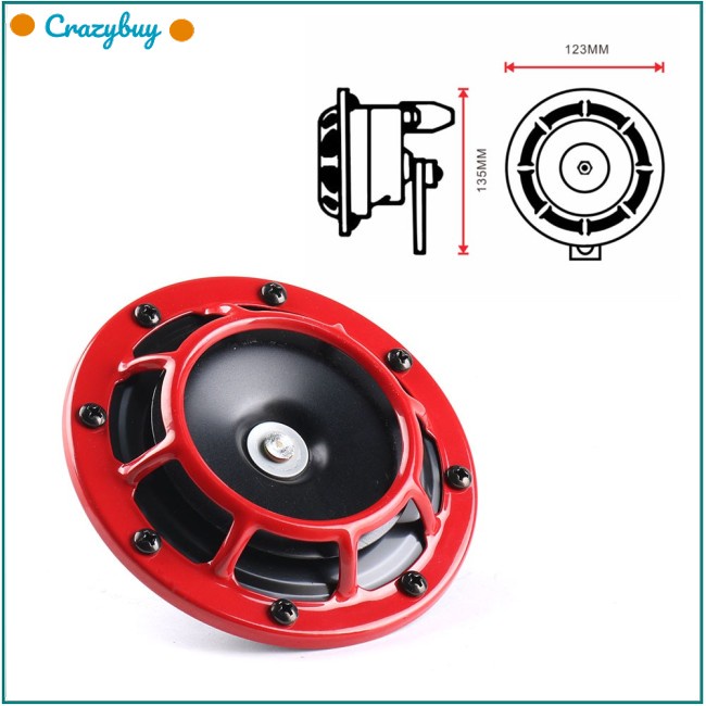 Set 2 Kèn Hơi Điện 12V 115dB Hella Chuyên Dụng Cho Xe Mô Tô / Ô Tô Đen / Đỏ