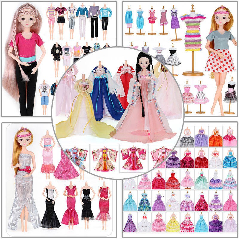 Búp bê barbie thay thế thời trang váy ngắn quần áo giản dị cô gái đồ chơi công chúa váy cưới thời trang phù hợp
