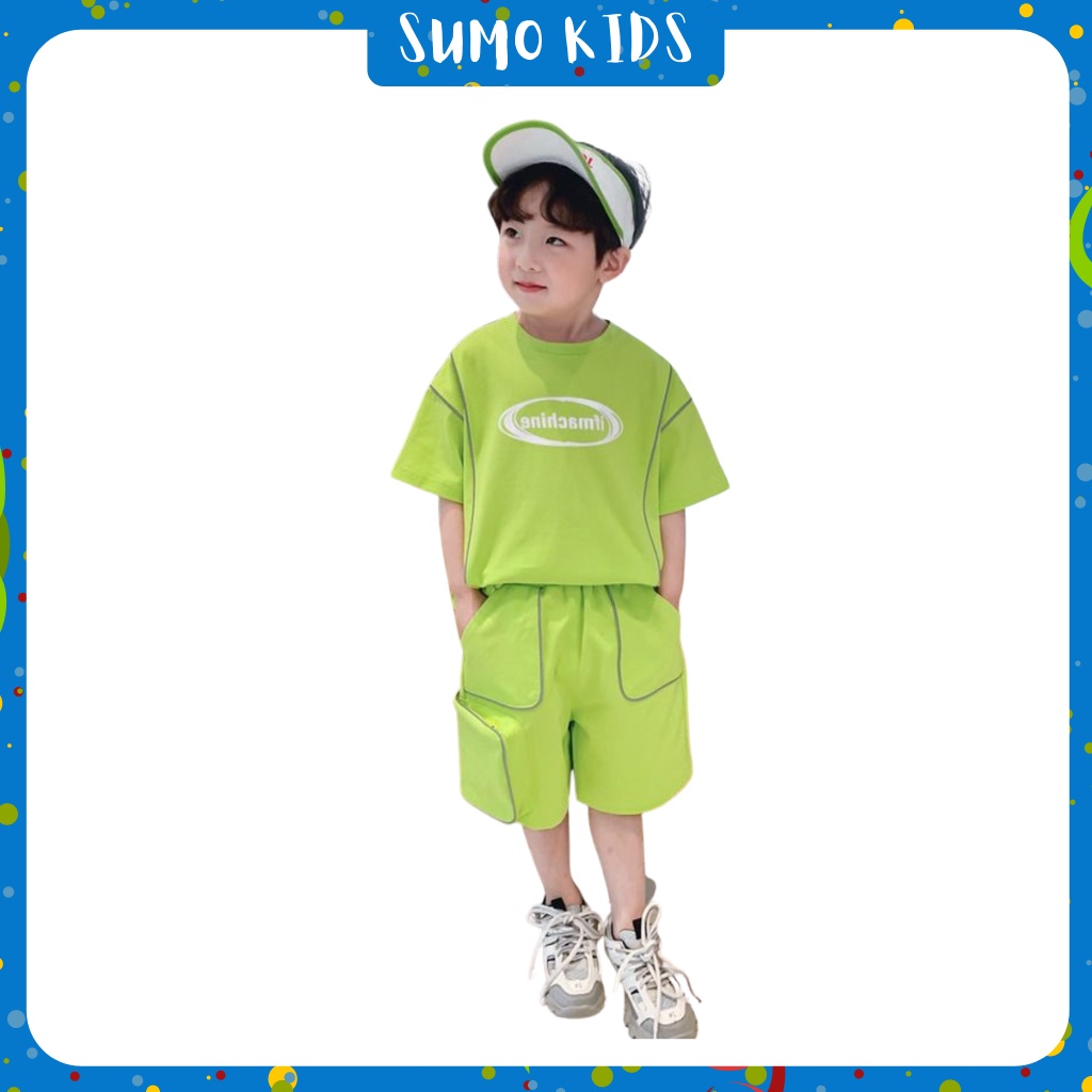 Bộ cộc tay cho bé trai, Bộ Quần Áo Bé Trai Chất Cotton Cao Cấp Viền Siêu Hot - SUMO KIDS