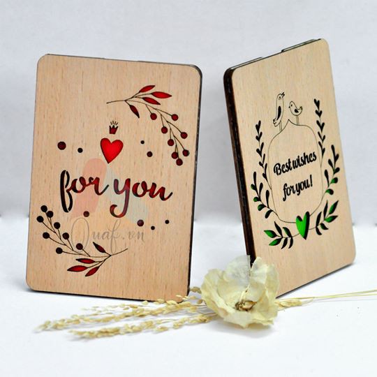 Thiệp Gỗ (Có Chọn Chủ Đề - Sinh Nhật, Love, Wedding, Wishes,...)
