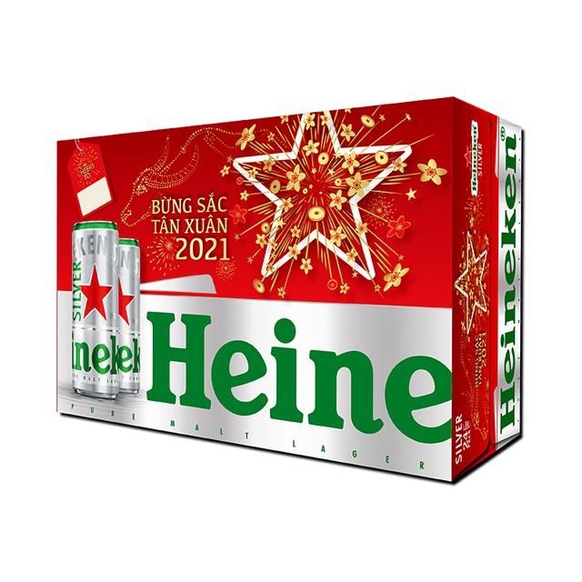 Thùng bia Heineken Silver 24 lon cao 330ml/lon