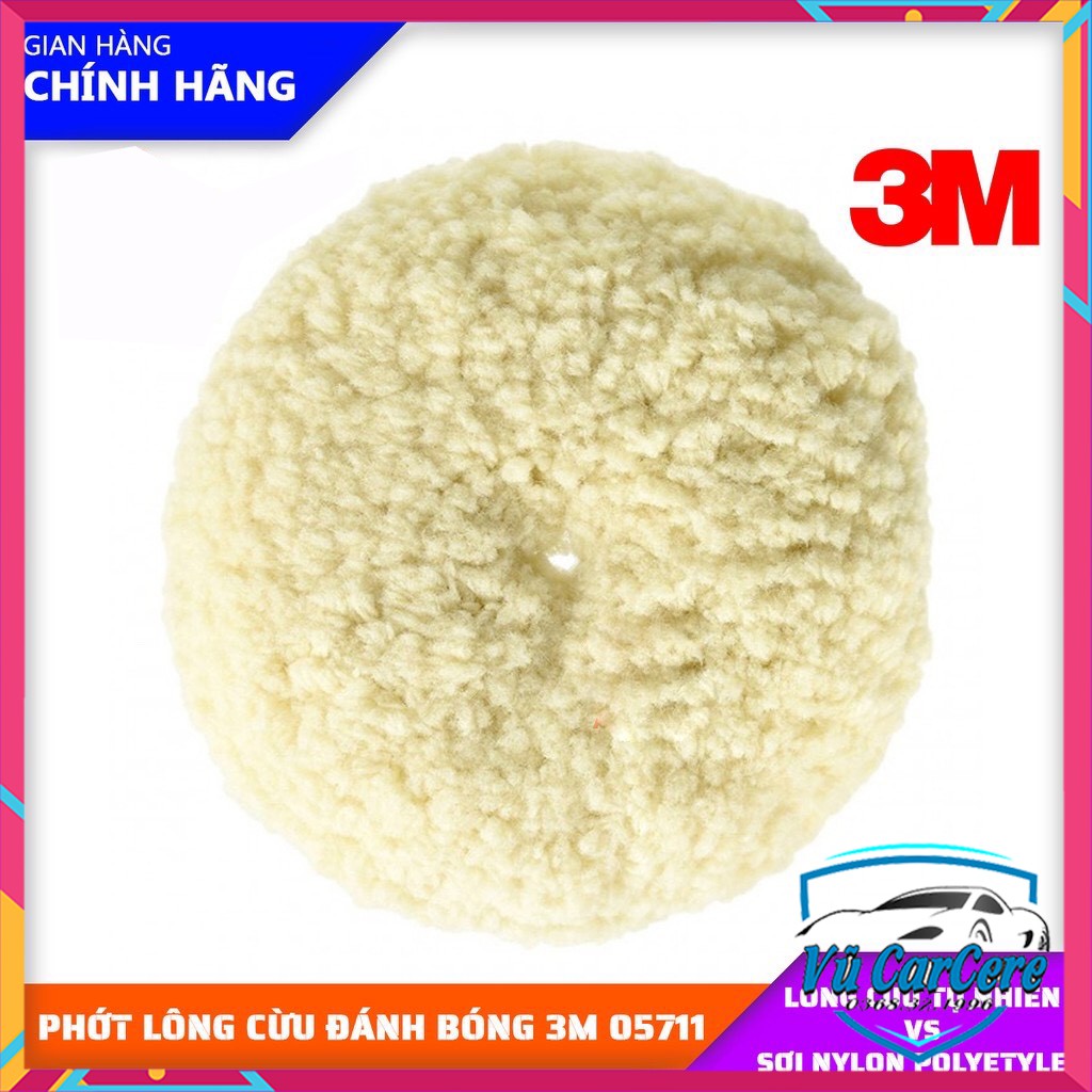 Phớt đánh bóng lông cừu 2 mặt 3M cao cấp đường kính 20cm