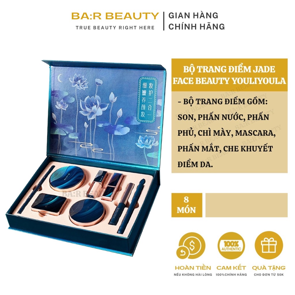 Bộ trang điểm Jade Face Beauty Set 8 MÓN LÀM QUÀ TẶNG CỰC SANG CHẢNH - quà tặng