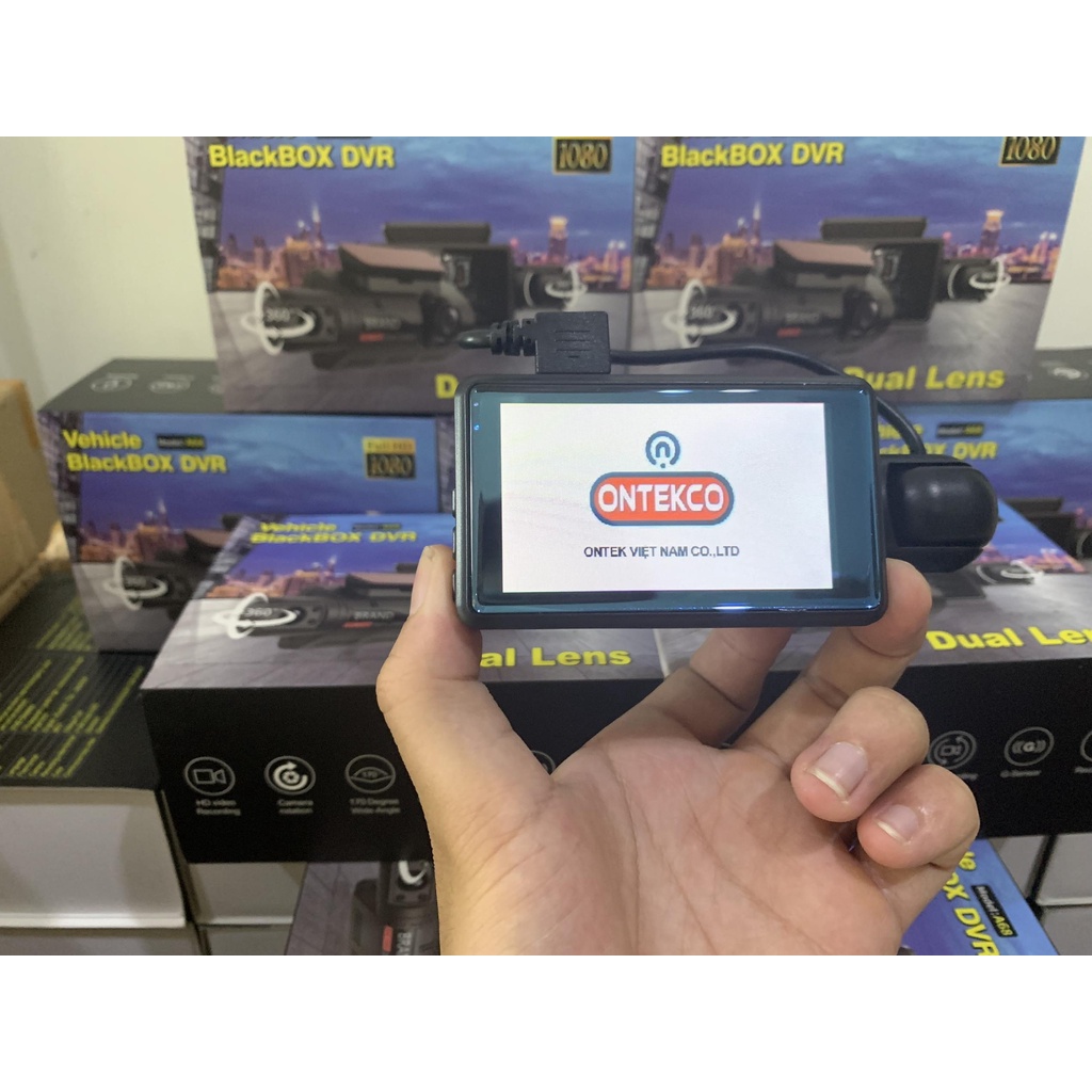Camer hành trình ô tô ONTEKCO A68 Vehicle Blackbox DVR ghi hình trước và bên trong xe độ phân giải 1080P Tiếng Việt