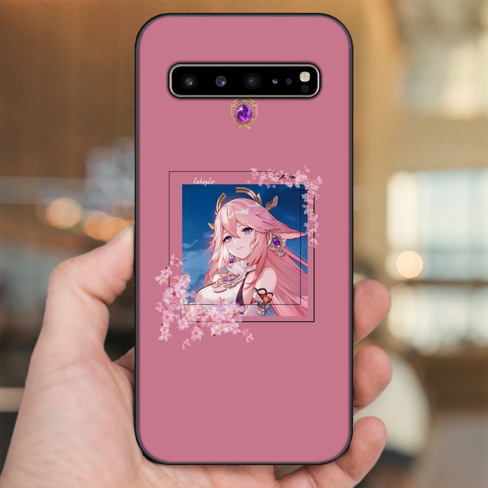Ốp lưng Samsung S10, S10 5G, S10 Plus viền đen in hình Yae Miko Genshin Impact