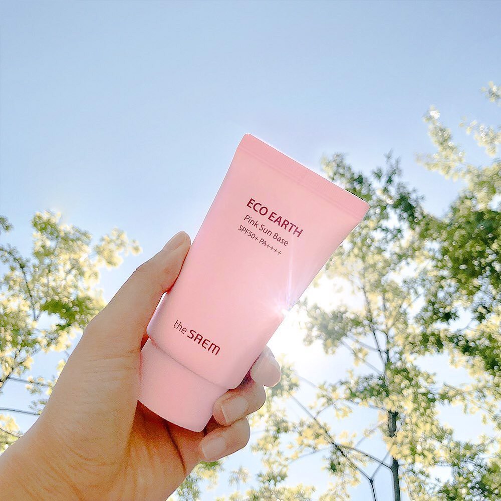 Kem chống nắng The Saem Eco Earth Pink Sun Cream 50g