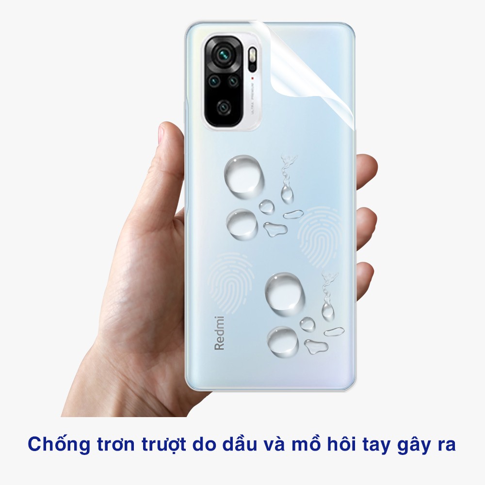 Dán lưng Redmi Note 10 / 10 Pro full mặt lưng dẻo trong suốt PPF tự phục hồi vết xước - Dán lưng Xiaomi Redmi Note 10