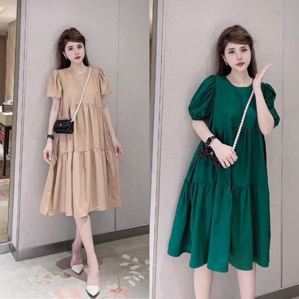 Đầm bầu thời trang thiết kế MB292 chất lụa hàn freesize từ 45 đến 70kg