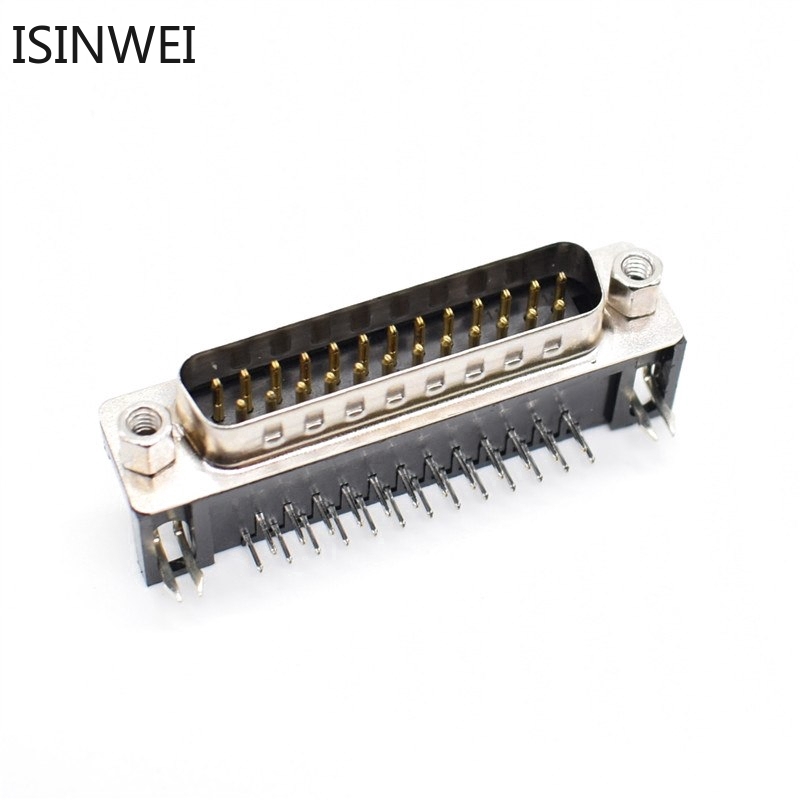 5PCS DR25 DB25 D-SUB Angle Angled 25 Pin Female Male PCB Mount Socket Connector