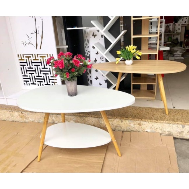 Bàn Trà Bắc Âu Hình Trứng 2 Tầng Mặt Bàn GP56