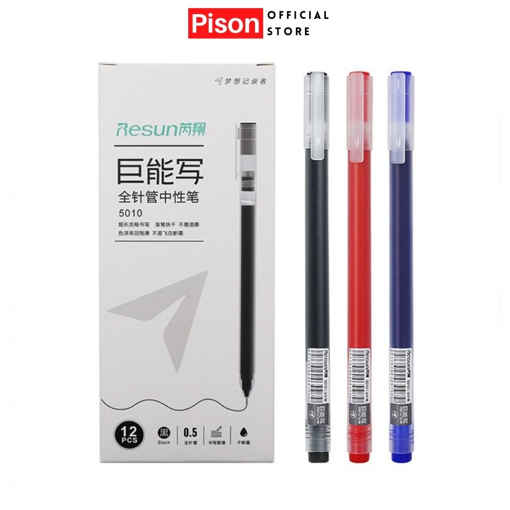 Bút bi nước Ống lớn Resun dupe Muji mực gel nhiều màu Pison ngòi viết 0.5mm