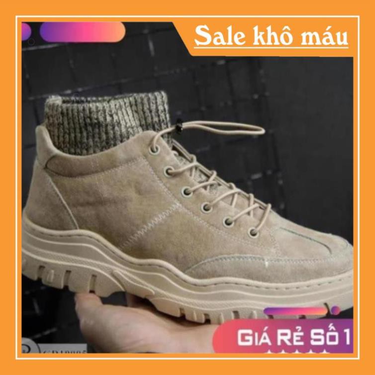 Giày nam cổ cao chất liệu da lộn kết hợp cổ len ôm chân kiểu dáng hàn quốc GD19005 Sale 11 :
