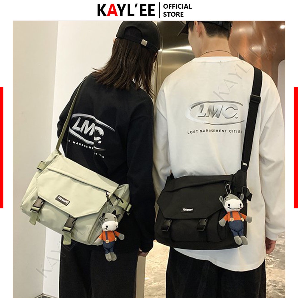 Túi tote đeo chéo thời trang unisex nam nữ túi vải canvas giá rẻ KayLee KT 32x24x14cm - PL11