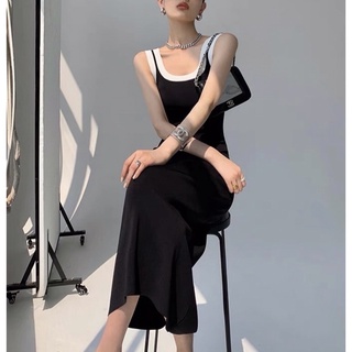 Đầm midi body,viền trắng cá tính.