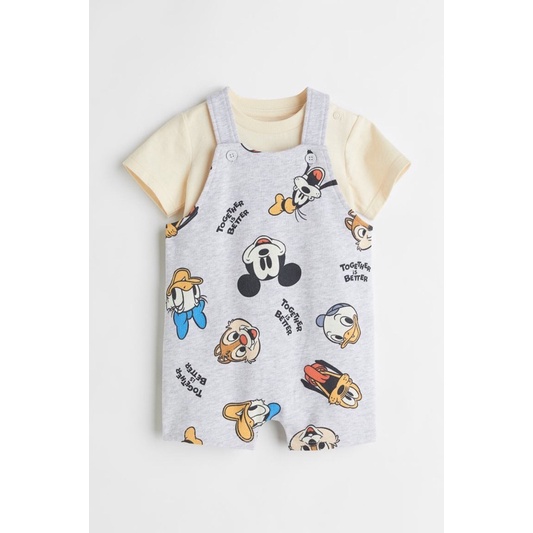 Set áo cotton quần yếm vợt sale