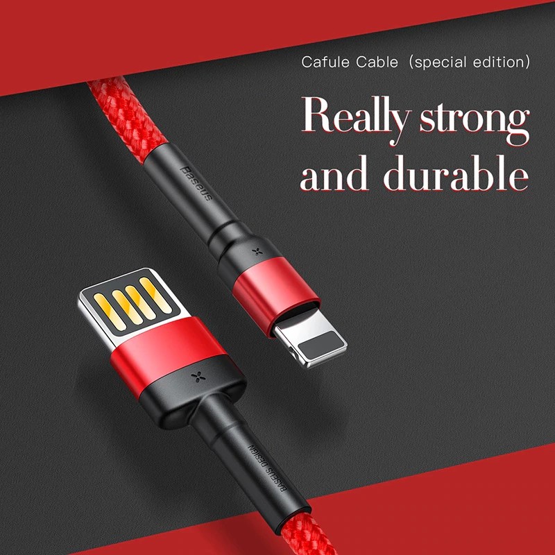 Cáp sạc iphone Baseus Cafule Lightning Special Edition (2.4A Fast Charge Cable),sạc nhanh iphone - Phụ Kiện THG