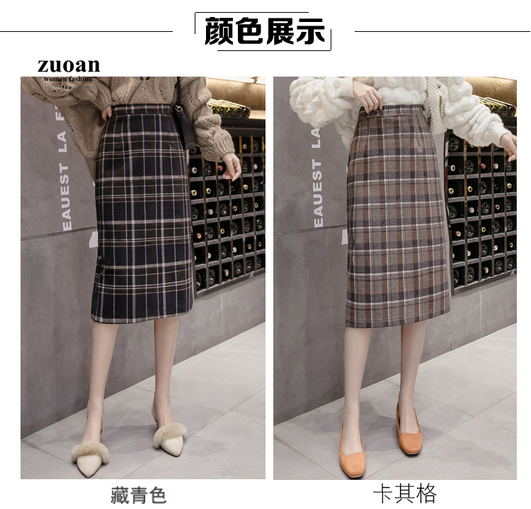 [ Mã 11FASHIONSALE1 giảm 10K đơn 50K ] Chân Váy Kẻ Caro Dài Dáng Lưng Cao Xẻ Tà Thời Trang Dành Cho Nữ | BigBuy360 - bigbuy360.vn