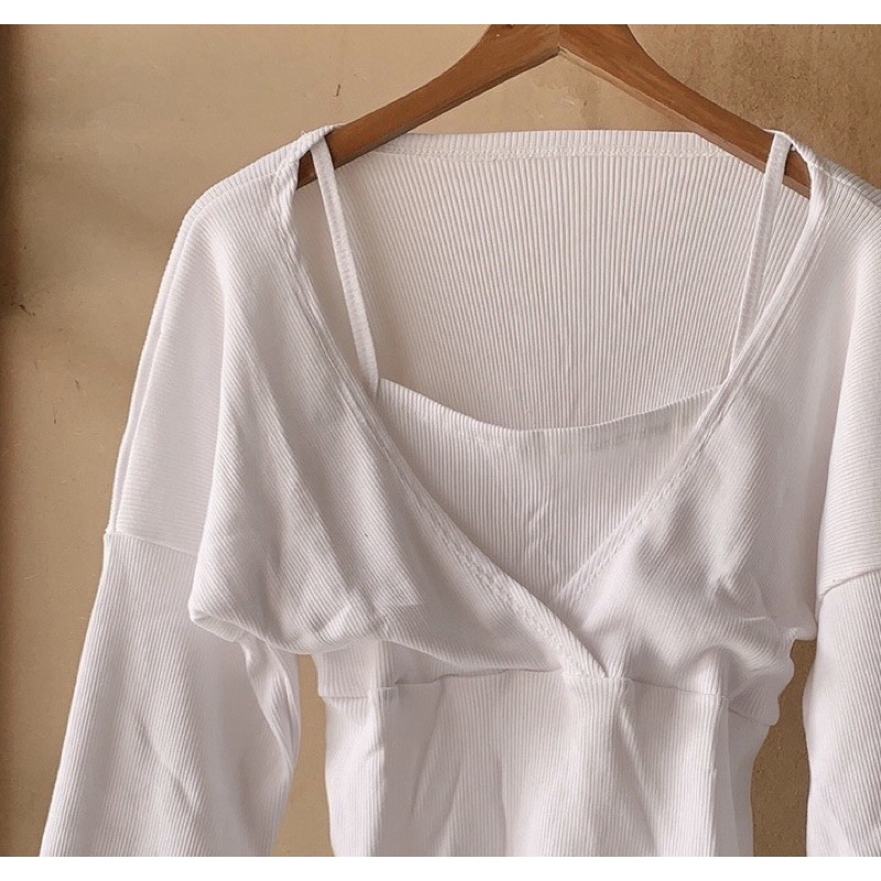 [KÈM VIDEO] Đầm yếm body thun gân phối kiểu MC tay dài | BigBuy360 - bigbuy360.vn