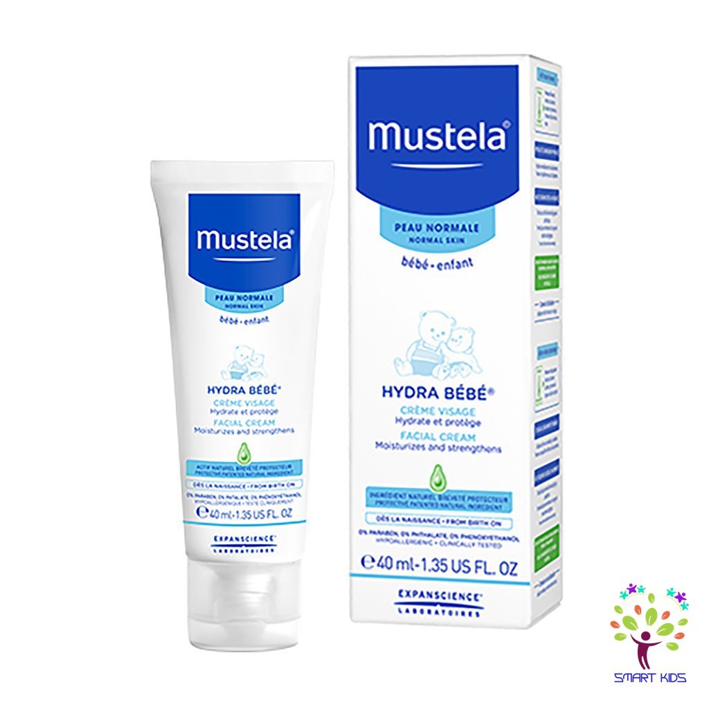 Kem Dưỡng Mặt Da Thường Mustela Hydra Bebe Facial Cream 40ml