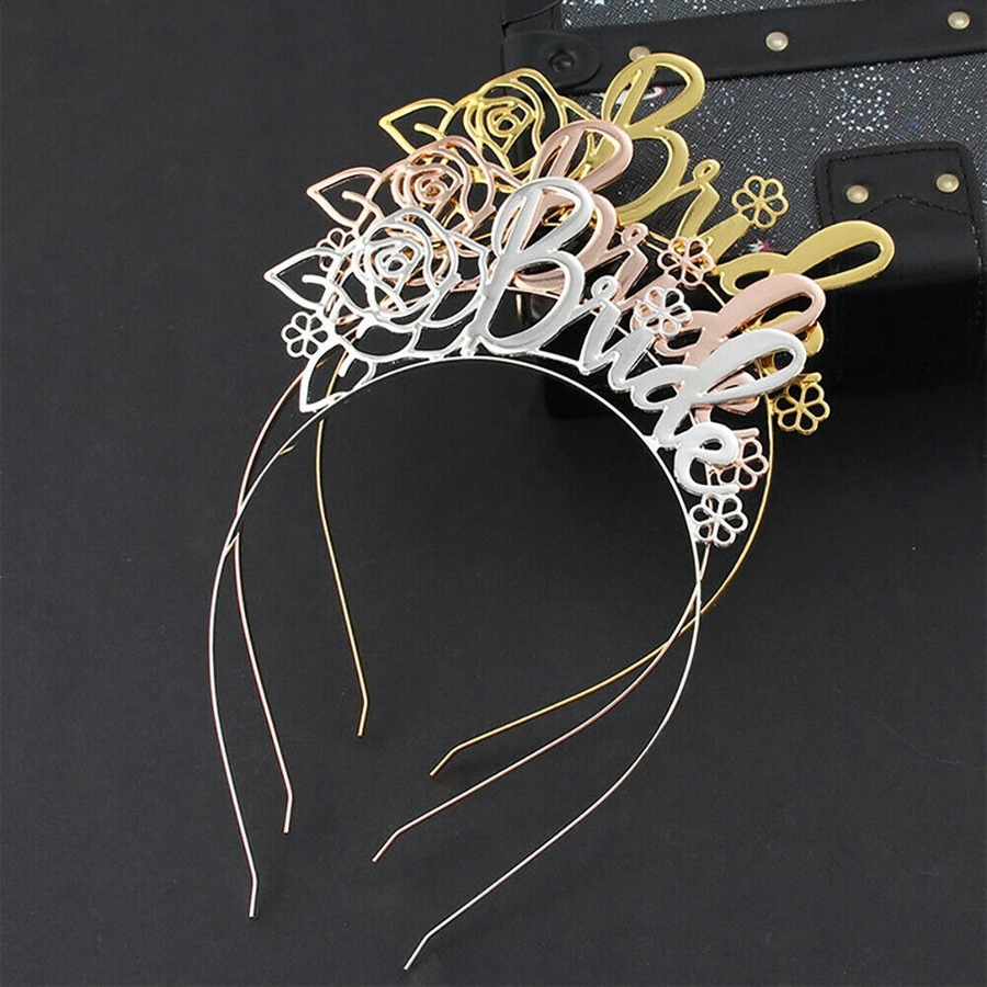 Cài tóc có họa tiết chữ Bride bằng kim loại thời trang Hàn Quốc bắt mắt