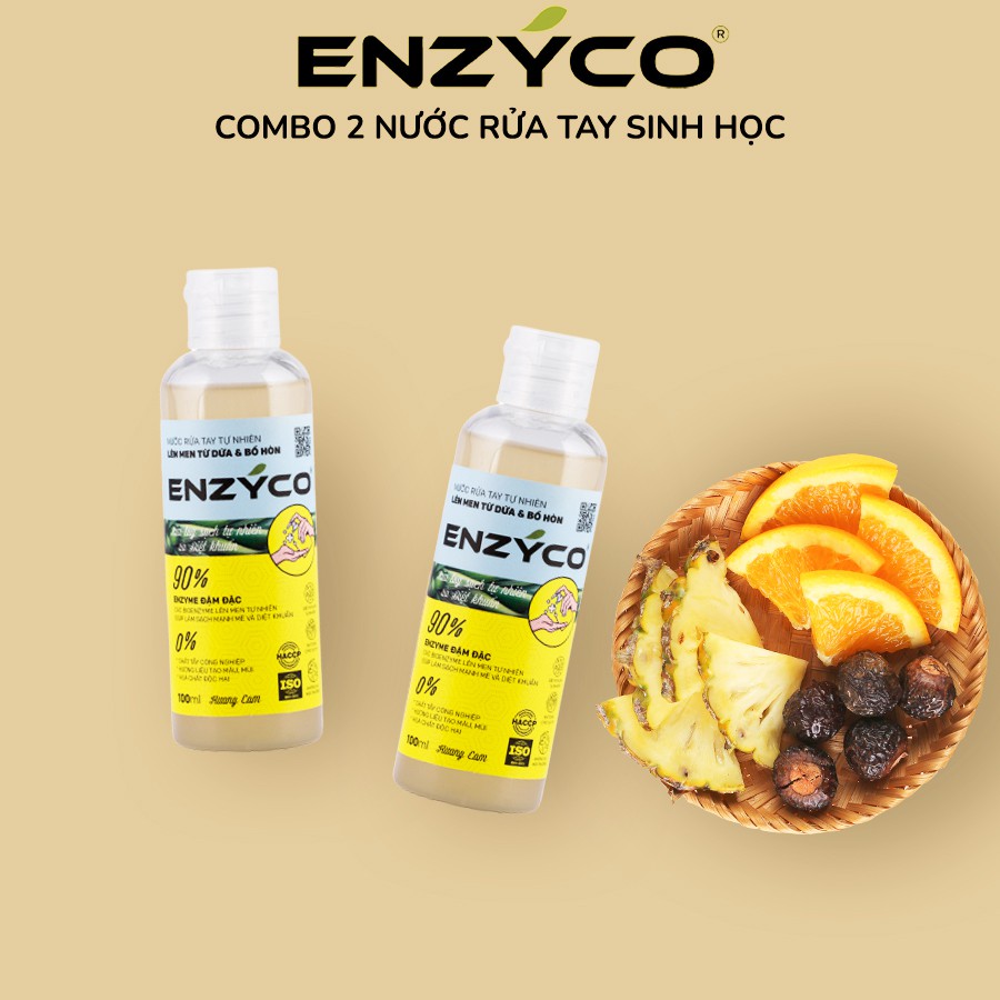 Combo 2 Chai Nước Rửa Tay Sinh Học ENZYCO 90% Enzyme Từ Dứa Và Bồ Hòn 100ML 손 세정제 Handwashing liquid