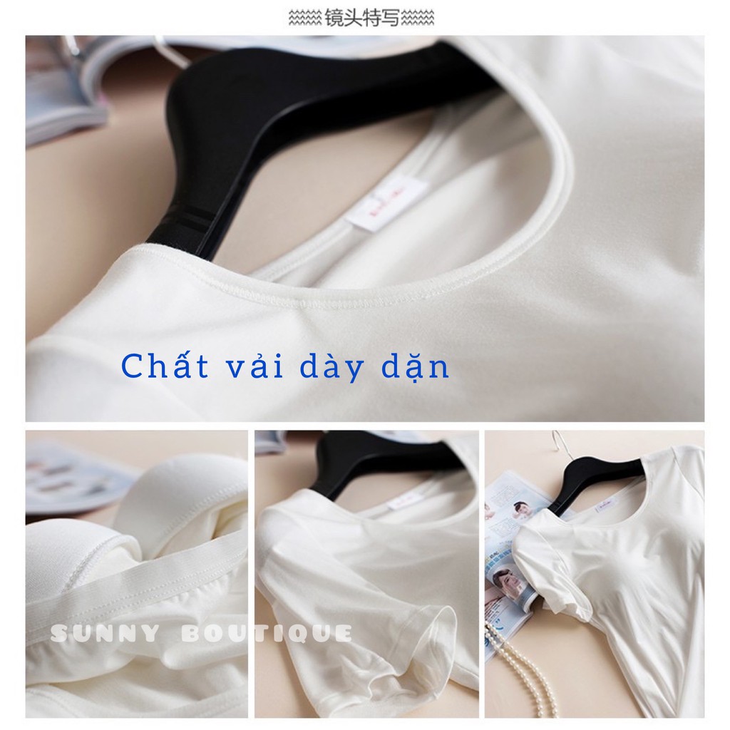 Áo Phông Nữ Có Mút Đệm Ngực💚FREESHIP💚Chất Vải Đẹp, Có 6 Màu