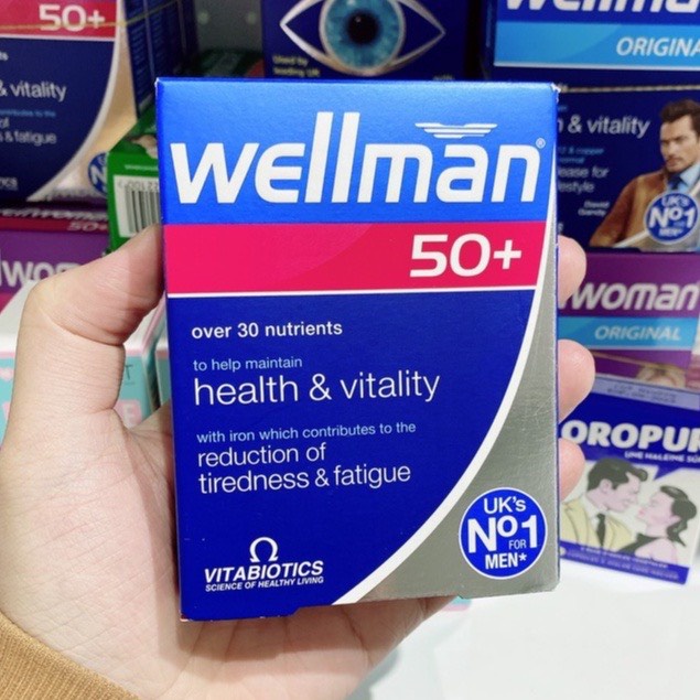 UK Viên uống Wellman Vitabiotics bổ sung năng lượng cho nam giới hộp 30 viên