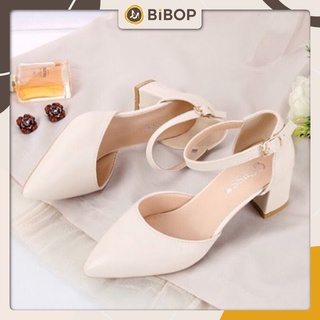 Giày mũi nhọn kiểu dáng thời trang đế vuông cao 5 phân - Giày dép nữ Bibop E5