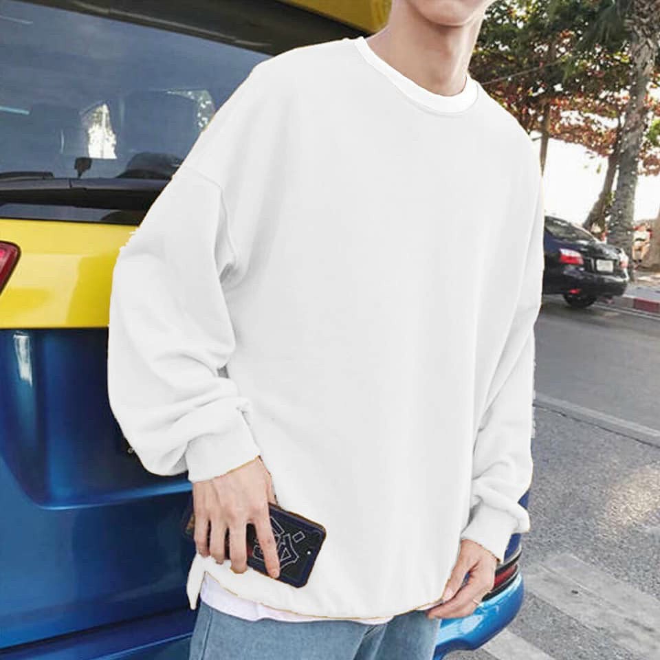 [Ảnh Thật] Áo Sweater Nam Xẻ Tà Thun PE 2 Size M L AK160 Áo Sweater Nam Nữ TD Fashion