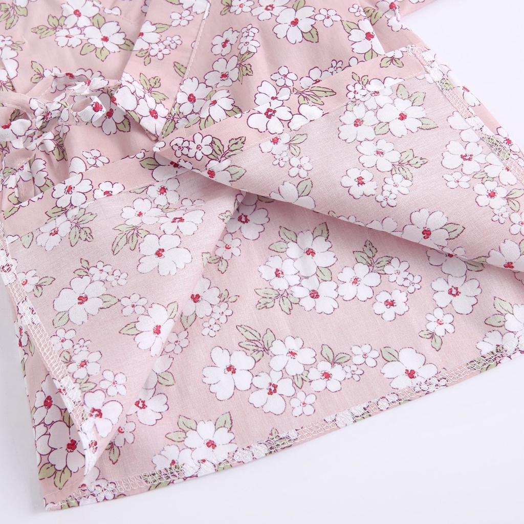 Bộ Quần Áo Pajamas Sanlutoz Bằng Cotton Họa Tiết Hoa Thời Trang Mùa Hè Cho Bé Gái 3 Màu