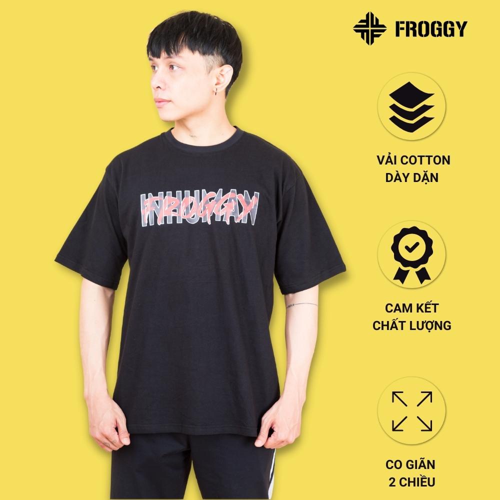 Áo thun Cổ Tròn FROGGY Áo Phông Unisex Nam Nữ Cotton dày dặn form Oversize Phom Rộng tay lỡ Hàn Quốc In Chữ