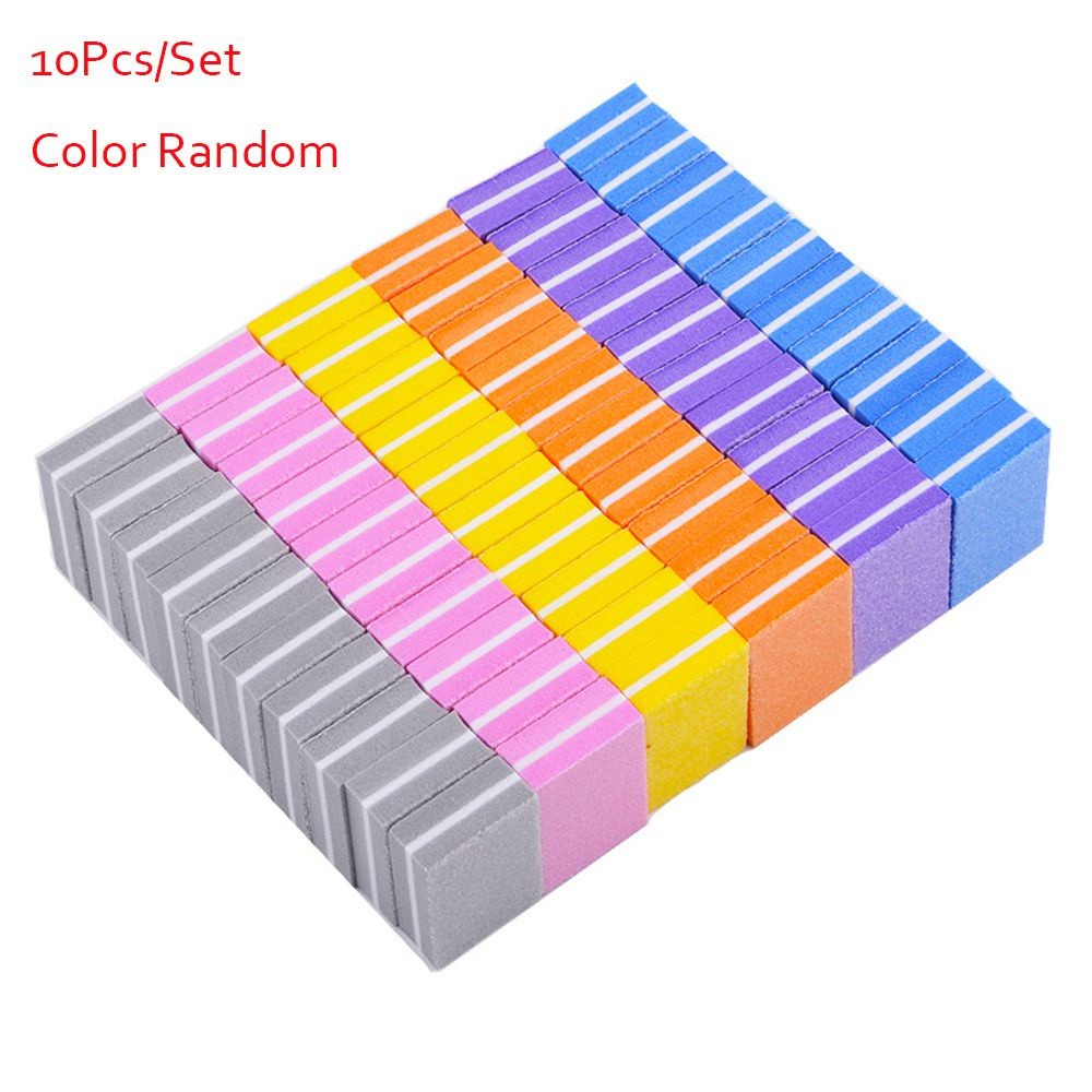 [Hàng mới về] Set 10 Xốp dũa móng tay tiện dụng bền bỉ màu sắc ngẫu nhiên