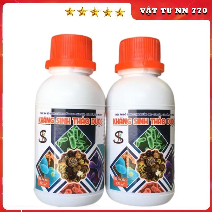 KHÁNG SINH THẢO DƯỢC - Thức Ăn Bổ Sung Lợi Khuẩn Cho Gia Súc, Gia Cầm - Chai 100 ml