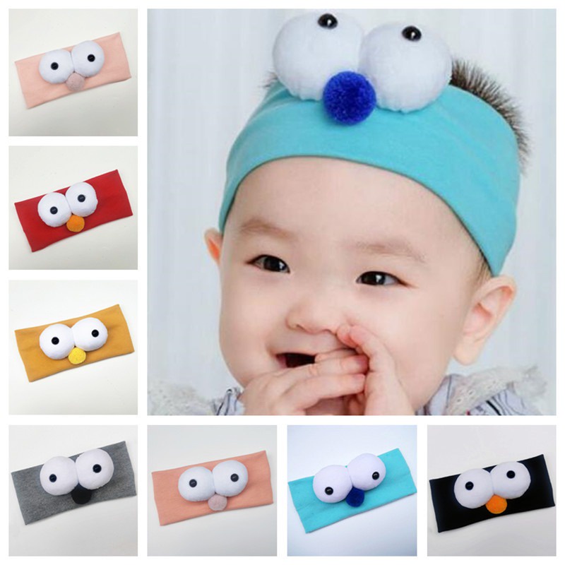 Băng Đô Cài Tóc Hình Đôi Mắt Hoạt Hình Phong Cách Hàn Quốc Dễ Thương Thời Trang Mùa Thu Cho Bé Gái Sơ Sinh