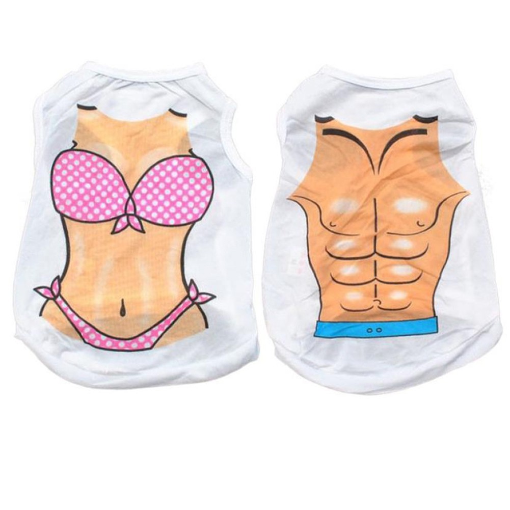 Áo vest hình cơ bắp vui nhộn cho thú cưng