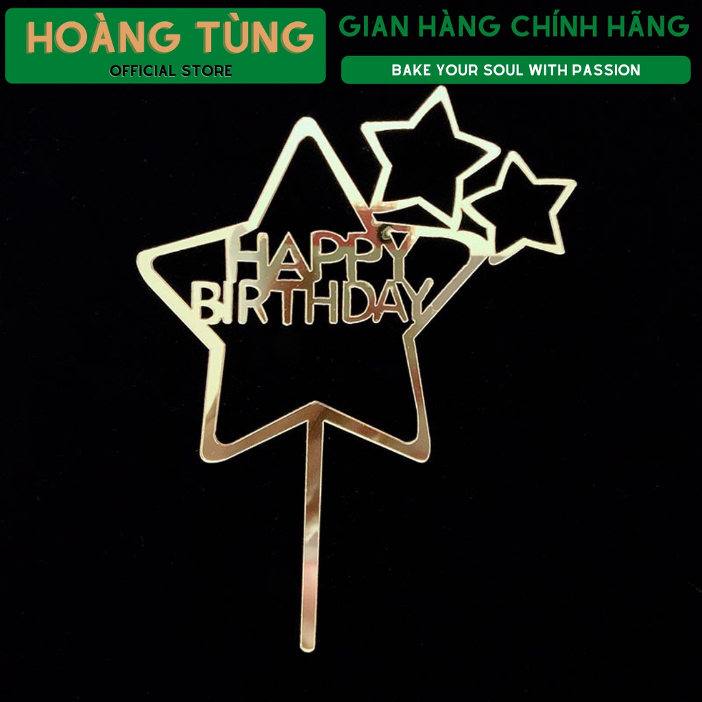 Combo 10 que cắm trang trí bánh sinh nhật, bánh kem, chữ Happy birthday