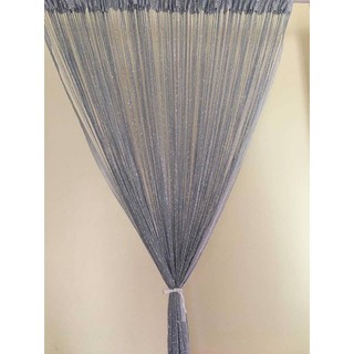 Combo Bộ 3 trụ hòa và rèm sợi vải, đèn chùm sắt 6 tay