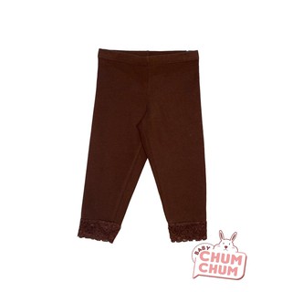 Quần Legging Ovo Bé Gái Màu Nâu Gấu Ren Babychum.68