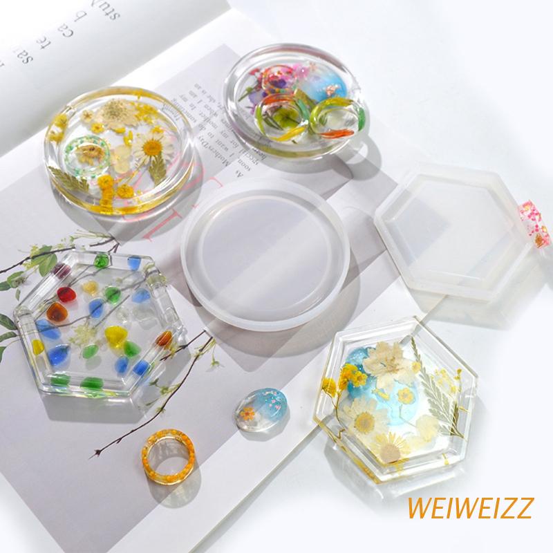 Khuôn silicone làm khay đựng nến/ xà phòng hình lục giác tiện dụng