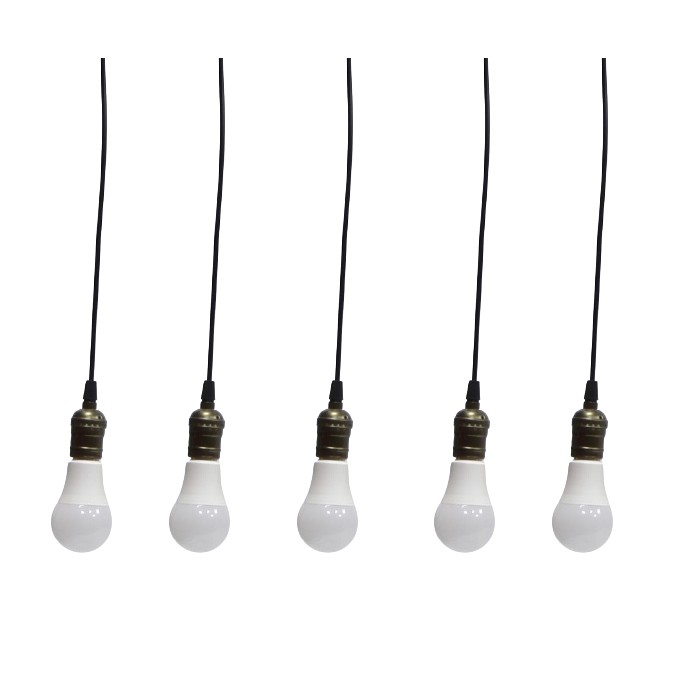 Bộ 5 đèn thả cổ điển Vintage bóng đèn led búp 9w