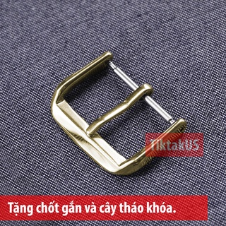 Khóa gài cho dây da đồng hồ , chất liệu thép không gỉ, khóa kim, nhiều màu, bạc, mạ vàng, vàng hồng, đen, size 16mm, 18m