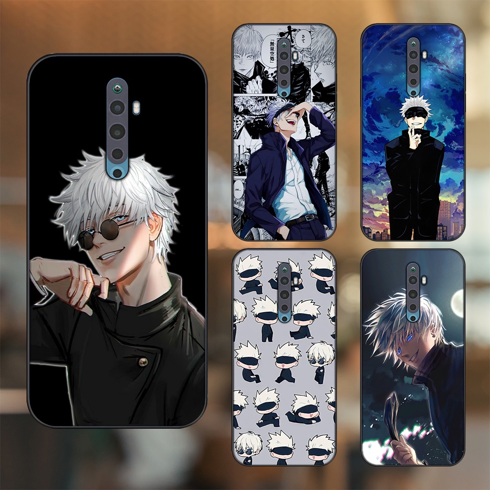Ốp lưng Oppo Reno 2F viền đen in hình Satoru Jujutsu Kaisen