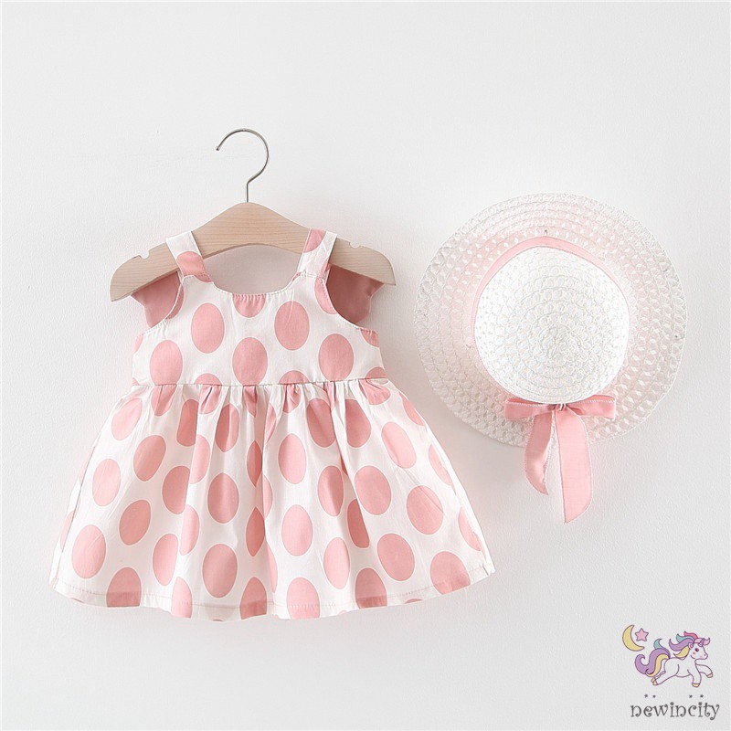 Set Áo Thun 3 Lỗ &amp; Quần Short Chấm Bi Cho Bé Gái