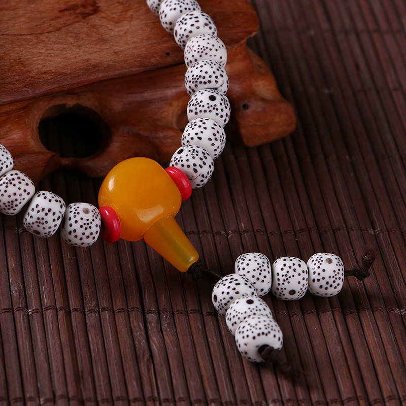 Vòng Tay Chuỗi 108 Hạt Bồ Đề Màu Trắng Thời Trang Cho Nam Và Nữ