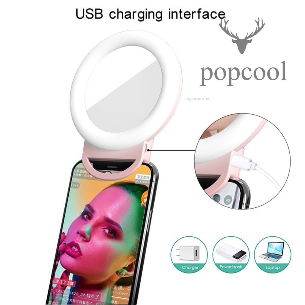 Đèn Led Tròn Mini Có Kẹp Gắn Điện Thoại Hỗ Trợ Quay Video / Chụp Ảnh Tự Sướng Tích Hợp Pin Có Thể Sạc Lại | BigBuy360 - bigbuy360.vn