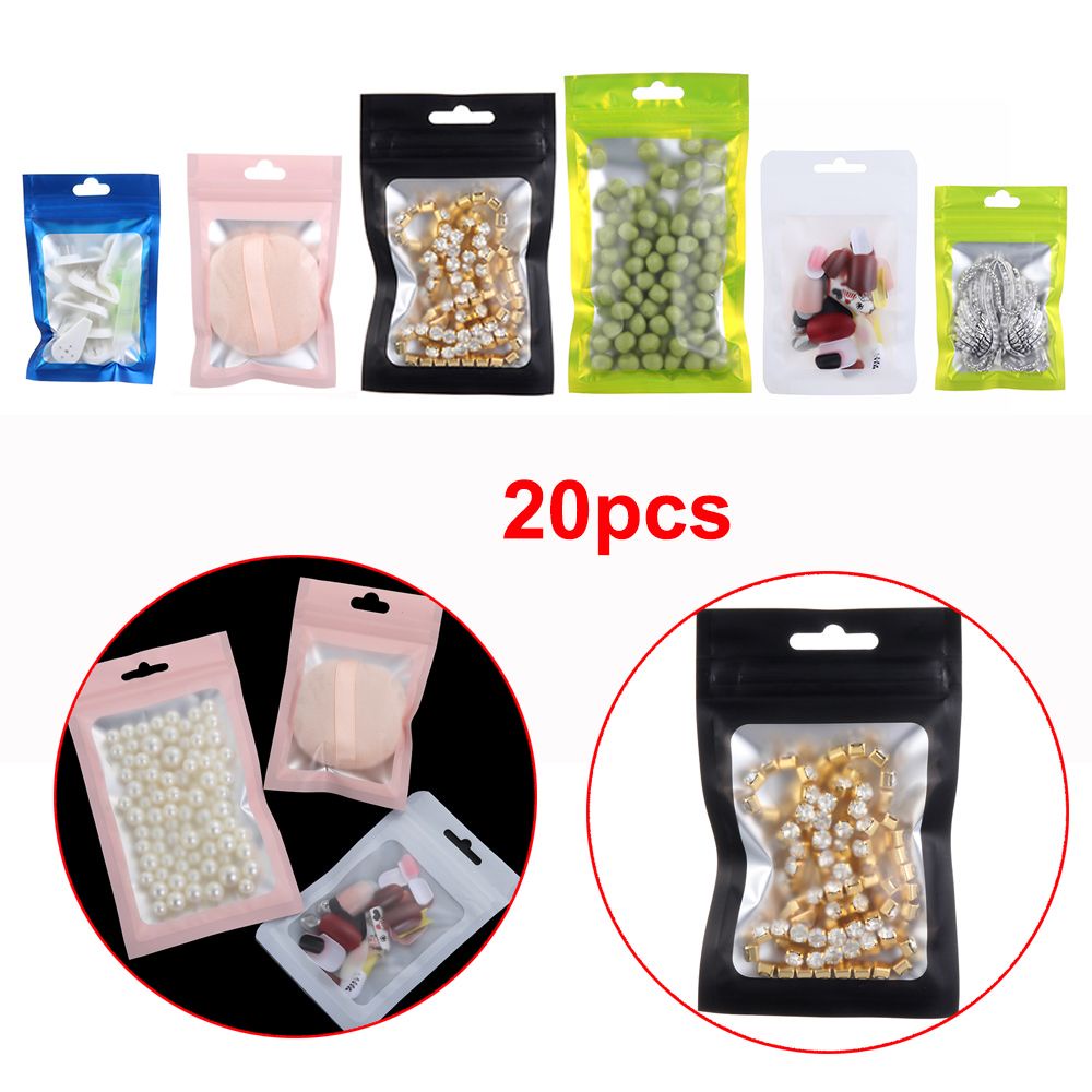 Set 20 Túi Zip Bằng Lá Nhôm Có Thể Tái Sử Dụng Chống Thấm Nước Nhiều Màu Sắc