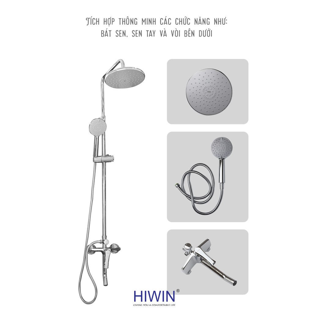 Vòi hoa sen đa năng tích hợp 3 đầu vòi Hiwin KF-117 cao cấp