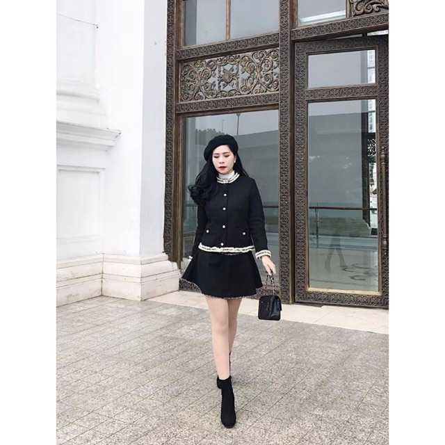 SET DẠ VIỀN CỔ TRÒN  ( ảnh thật)