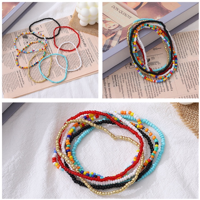 Bộ 7 Vòng Đeo Cổ Chân Phong Cách Boho Thời Trang Cho Nữ