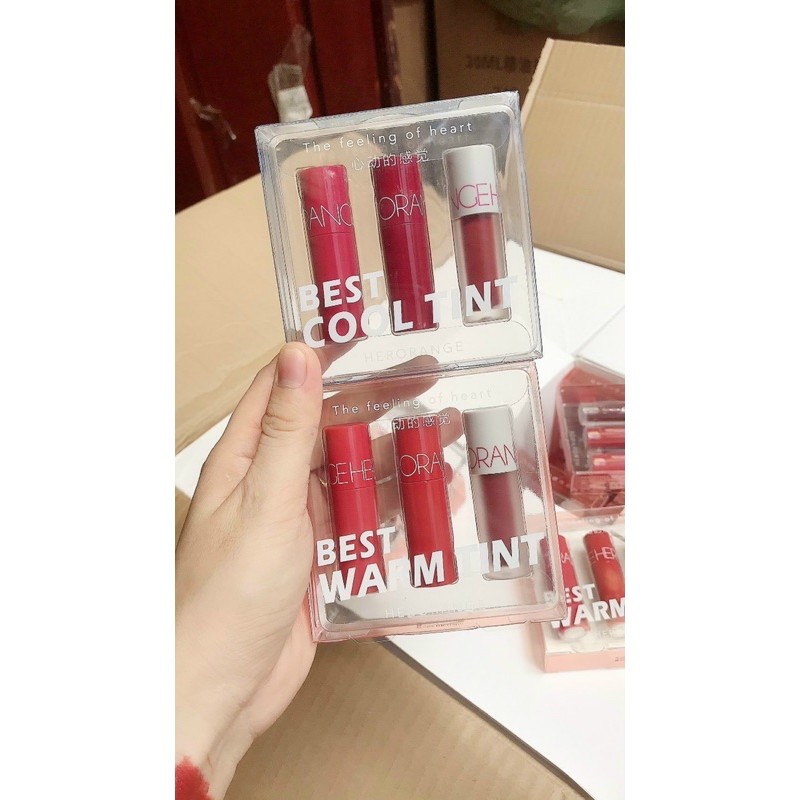 Set 3 Cây Son Kem Lì Heorange Best Cool & Warm Tint Nội Địa Trung | BigBuy360 - bigbuy360.vn